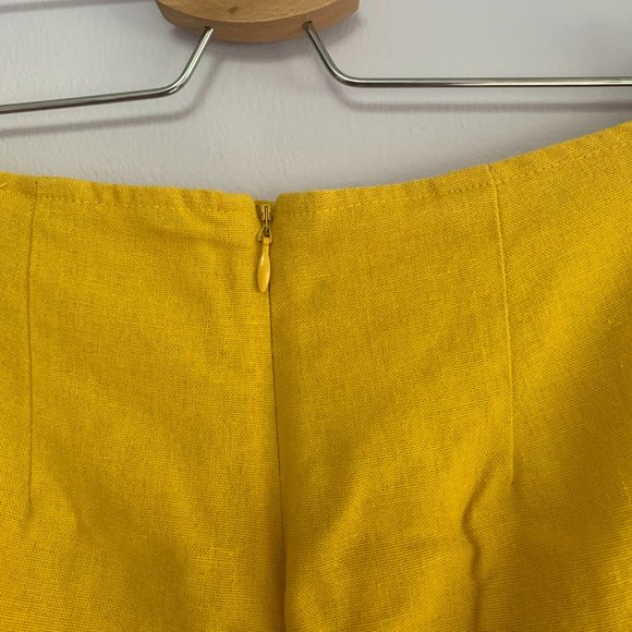 LEITH Nordstrom Linen Blend High Waisted Yellow Shorts - Size Medium - Picture 5 of 6